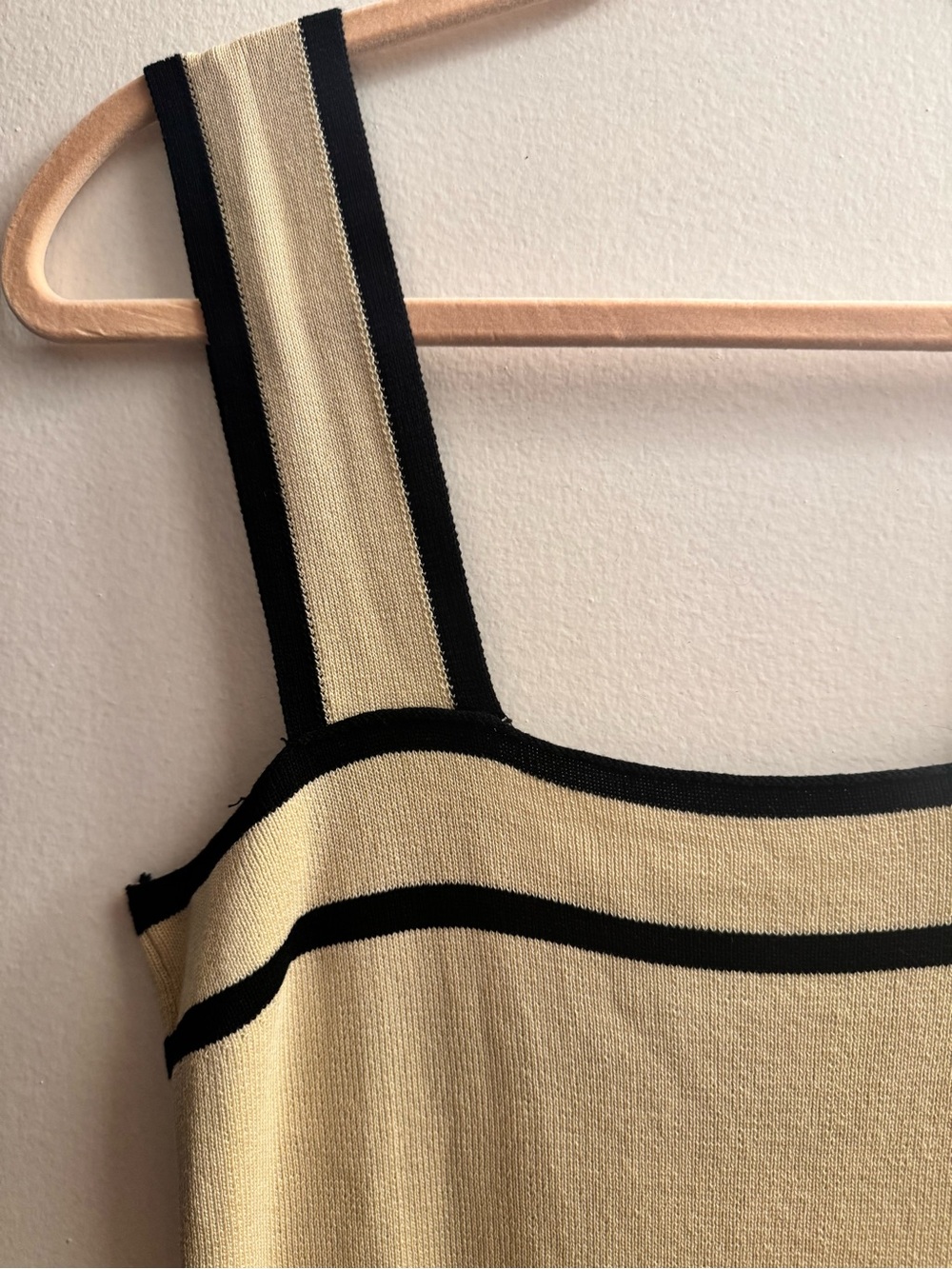 Sweet Rain Cream Knit Tank Dress with Black Trim - Picture 2 of 7